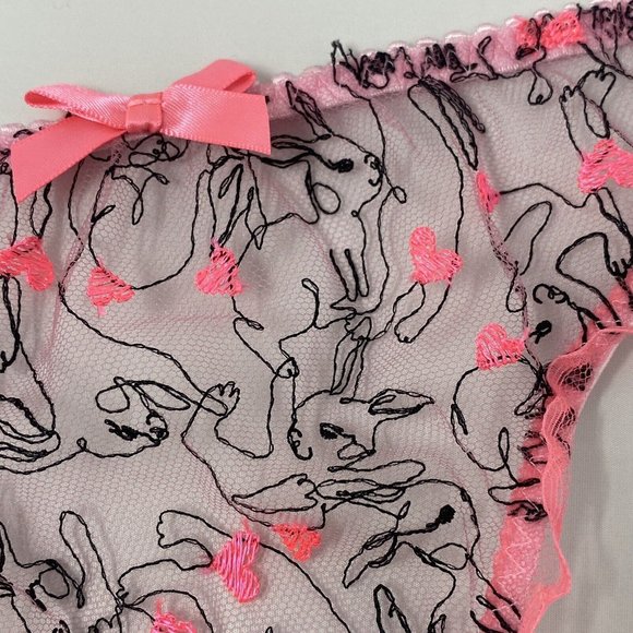 Agent Provocateur Bunnie Baby Pink Ouvert Brief AP4 Large NWT - Picture 5 of 7